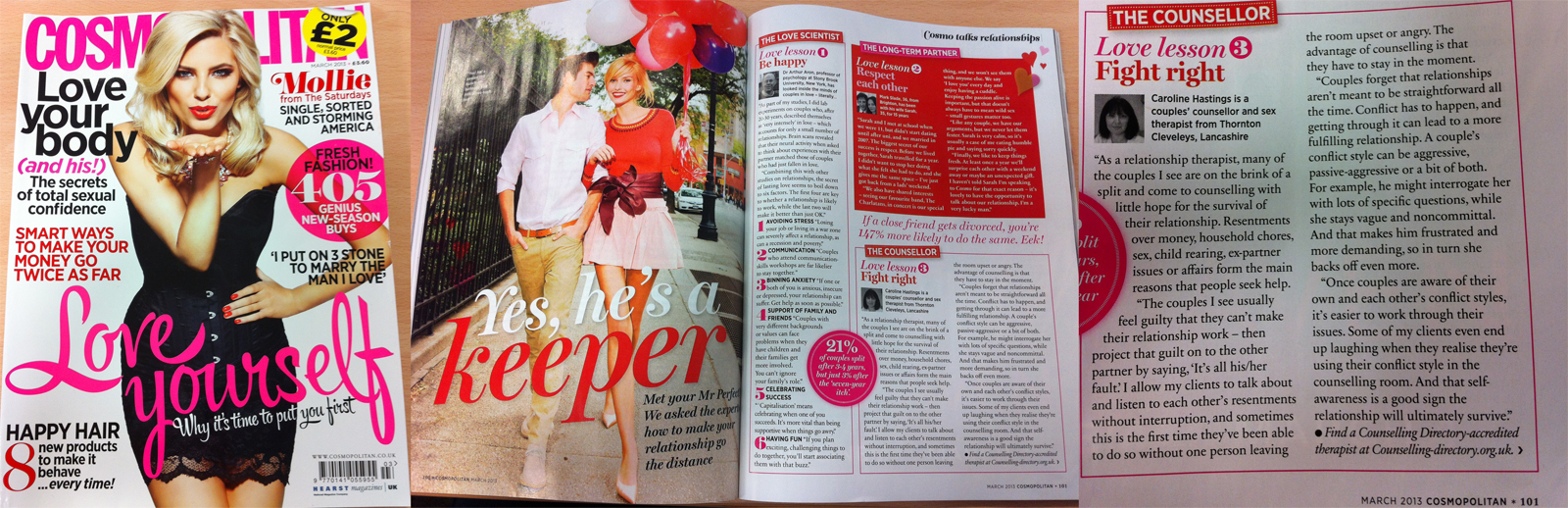 Counselling Directory featured in Cosmopolitan magazine
